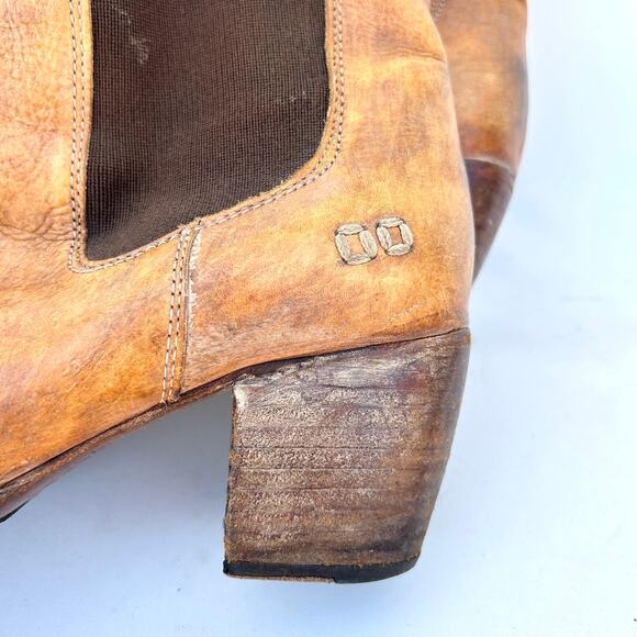 Bed Stu Cobbler Chelsea Ankle Heeled Leather Boots Camel Tan Size 10 - Picture 8 of 12
